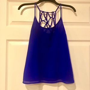 Charlotte Russe Cobalt Blue Chiffon Top